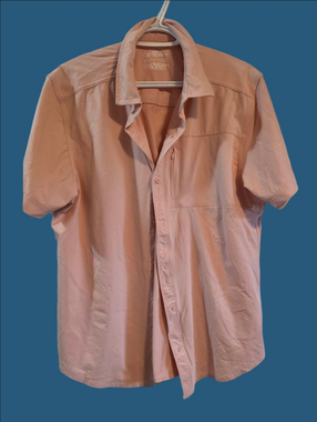 4/$67 Deal! Burnside Men's Short Sleeve Button-Up Shirt in Salmon Pink